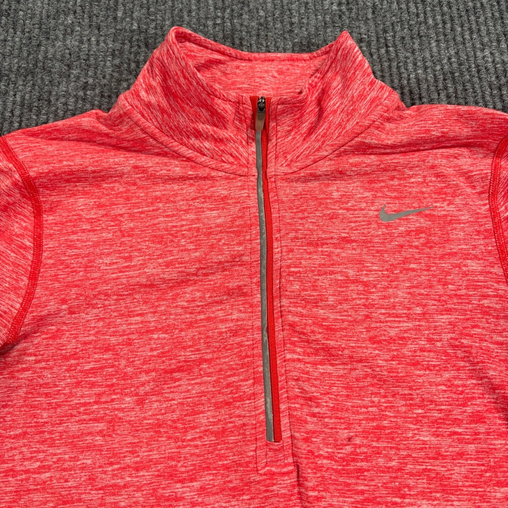 Nike Running Dri-FIT Pullover Women XS Red‎ Heathered Quarter Zip 904900-696